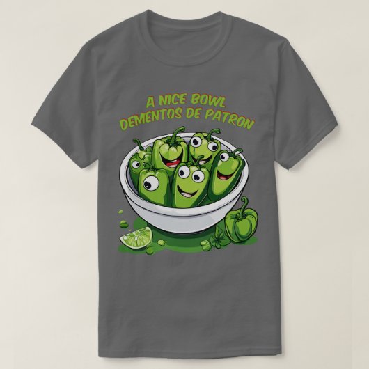 Een kom dementos groene peper t-shirt (Design voorkant)