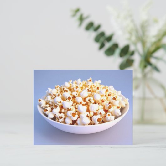 Een kom popcorn feestdagenkaart (Staand voorkant)