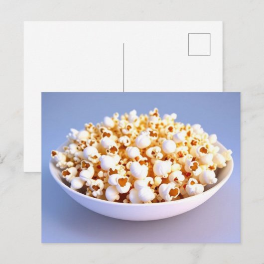 Een kom popcorn feestdagenkaart (Voorkant / Achterkant)
