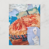 een kom spaghetti en Italiaanse collage Briefkaart (Voorkant)