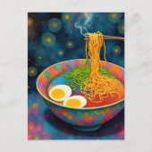 Een kom van Yummy Ramen en Eggs Briefkaart (Voorkant)