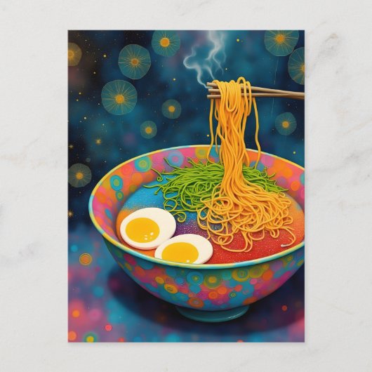 Een kom van Yummy Ramen en Eggs Briefkaart (Voorkant)