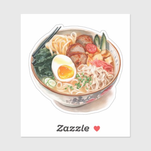 Een kom van Yummy Ramen Sticker (Vel)