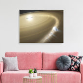 Een komeet die om een dode ster heen wordt gescheu canvas afdruk (Insitu (Woonkamer))