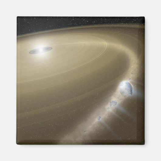 Een komeet die om een dode ster heen wordt gescheu magneet (Voorkant)