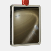 Een komeet die om een dode ster heen wordt gescheu metalen ornament (Rechts)