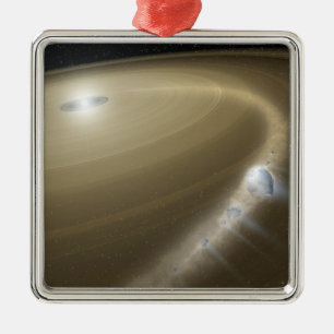 Een komeet die om een dode ster heen wordt gescheu metalen ornament