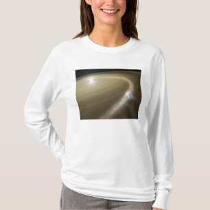 Een komeet die om een dode ster heen wordt gescheu t-shirt