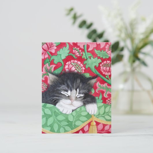 Een komforte kat! briefkaart (Staand voorkant)