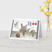 Een konijn breien een kerst Pet Kaart (Gele Bloem)