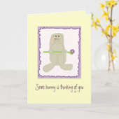 Een konijn denkt aan je kaart (Gele Bloem)