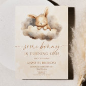 Een konijn draait er een om! 1e verjaardag kaart