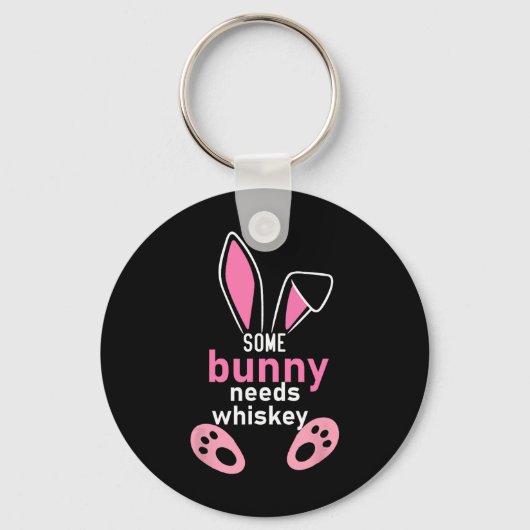 Een konijn heeft whisky nodig sleutelhanger (Voorkant)