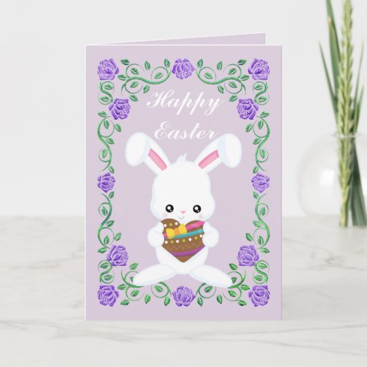Een konijn houdt van je Happy Easter Card Feestdagen Kaart (Voorkant)