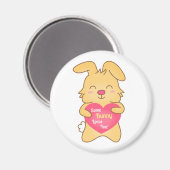 Een konijn houdt van je, schattige humor magneet (Voorkant / Achterkant)