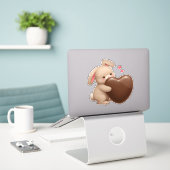 Een Konijn Houdt Van Jou Deze Pasen! Sticker (Laptop op bureau)