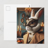 Een konijn in een masker briefkaart (Voorkant / Achterkant)