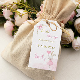 Een Konijn is Eén Roze Strik Coquette Dank Je Cadeaulabel