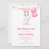 Een konijn is een uitnodiging, een konijn draait z feestdagenkaart (Voorkant)