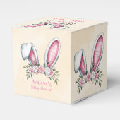 Een konijn is onderweg! Baby Shower Bedankdoosjes (Voorkant Zijde)