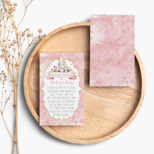 Een konijn is onderweg! Baby shower Book Request Informatiekaartje