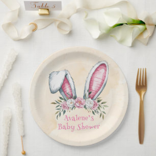 Een konijn is onderweg! Baby Shower Papieren Bordje