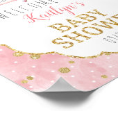 Een konijn is onderweg! Baby shower Welkom Poster (Hoek)