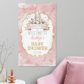Een konijn is onderweg! Baby shower Welkom Spandoek