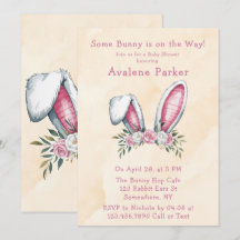 Een konijn is onderweg! Baby shower welkomstbord