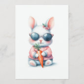 Een konijn is onderweg naar het Baby shower Advieskaart (Achterkant)