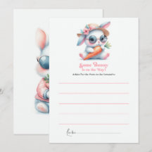 Een konijn is onderweg naar het Baby shower