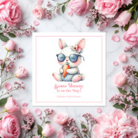 Een konijn is onderweg naar het Baby shower