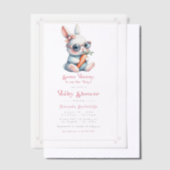 Een konijn is onderweg naar het Baby shower Vellum Uitnodigingen (Offset)