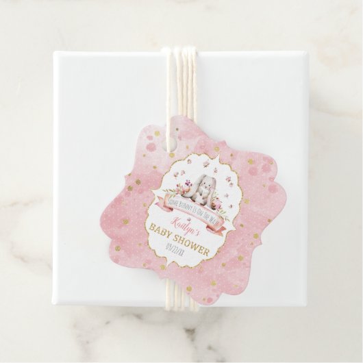 Een konijn is onderweg! paasweekend Baby shower Bedankjes Labels (In situ)