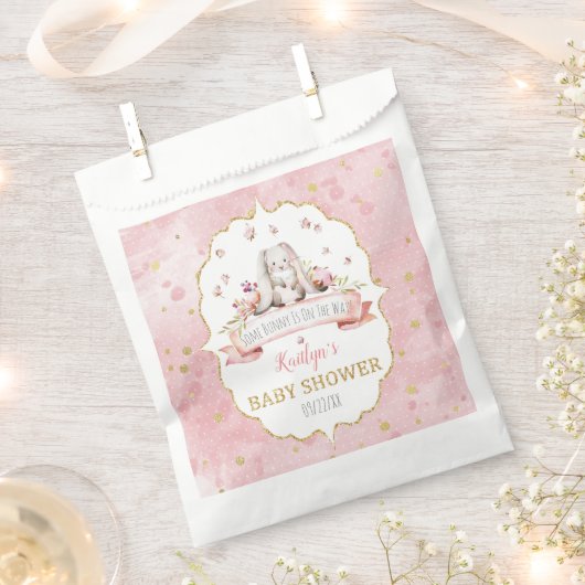 Een konijn is onderweg! paasweekend Baby shower Bedankzakje (Geknipt)