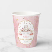 Een konijn is onderweg! paasweekend Baby shower Papieren Bekers (Achterkant)