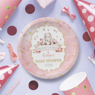 Een konijn is onderweg! paasweekend Baby shower Papieren Bordje