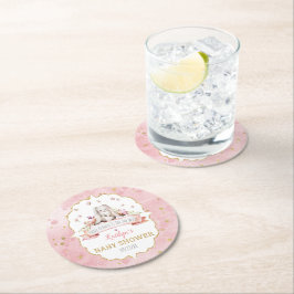 Een konijn is onderweg! paasweekend Baby shower Ronde Kartonnen Onderzetter