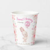 Een konijn is twee! Meisje Roze 2e verjaardag Papieren Bekers (Voorkant)