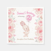 Een konijn is twee! Meisje Roze 2e verjaardag Servet (Voorkant)