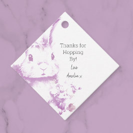 Een konijn komt Baby shower Bedankjes Labels