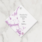 Een konijn komt Baby shower Bedankjes Labels (Voorkant)