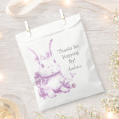 Een konijn komt Baby shower Bedankzakje (Geknipt)