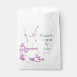Een konijn komt Baby shower Bedankzakje