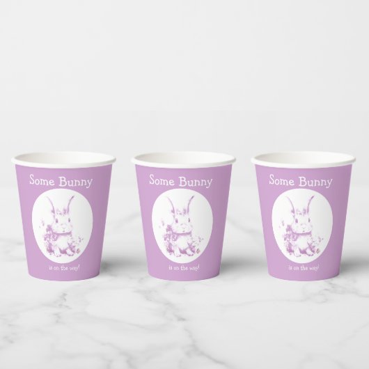 Een konijn komt Baby shower Papieren Bekers (Multi)