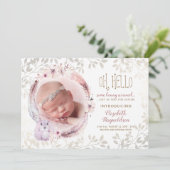 Een konijn kwam de foto geboorte aankondiging van  (Staand voorkant)