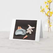 Een konijn met zijn wisseltas kaart (Gele Bloem)