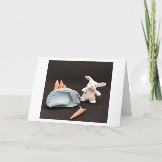 Een konijn met zijn wisseltas kaart (Voorkant)