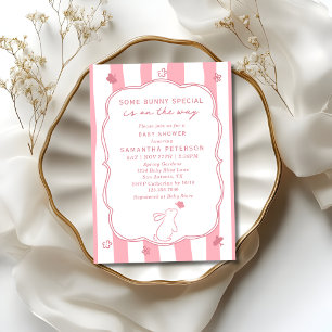 Een Konijn Op Komst Whimsical Meisje Baby Shower Kaart