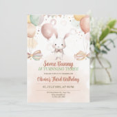 Een konijn van de verjaardag Daisy Pastel Kaart (Staand voorkant)